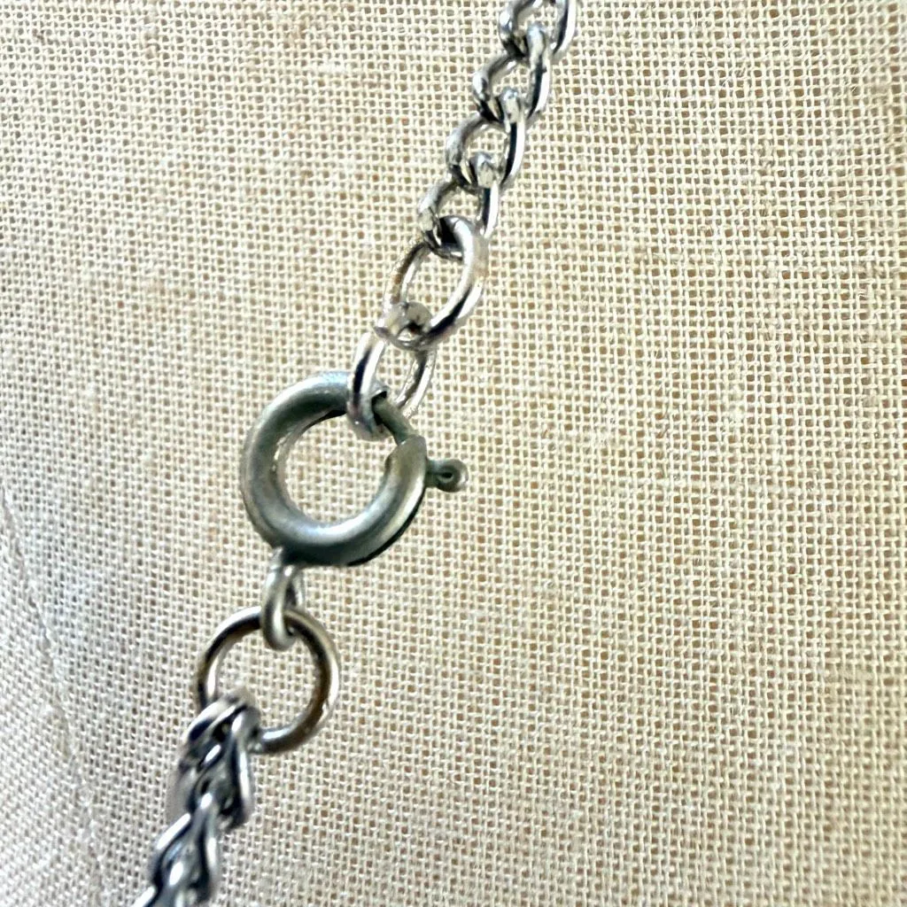 Monet Vintage Silver Tone Tassel Pendant Necklace - Image 4