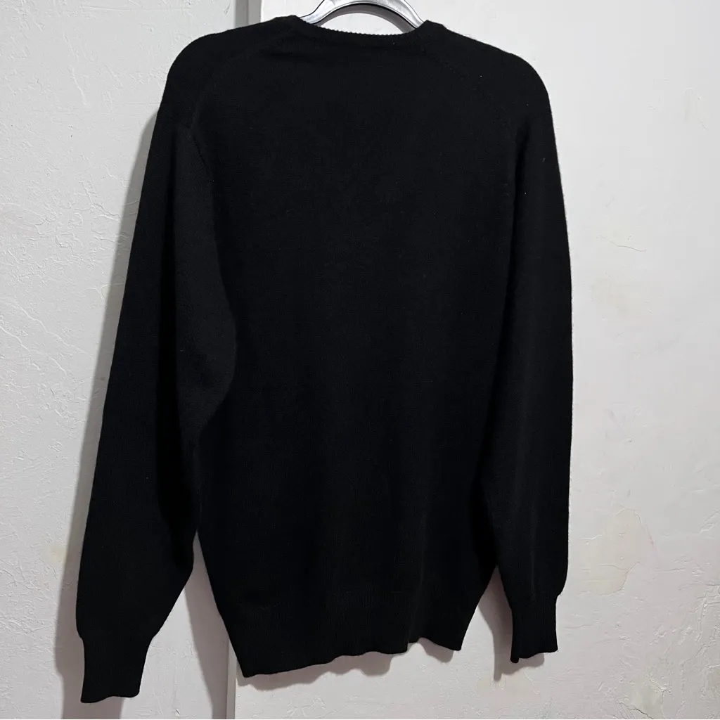 Scotland Pure Cashmere Sweater Intarsia, Inlaid by hand Diamond Design :Box H: Blue Size XL - Image 10