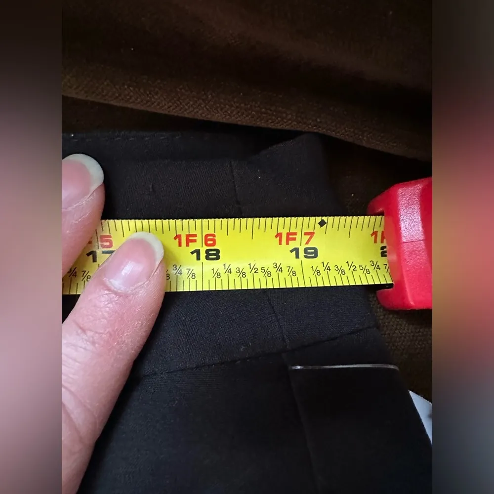 George Black Midi Skirt Closure Zipper In Back Fully Lined Liner Has Rip Sz 16 - Image 9