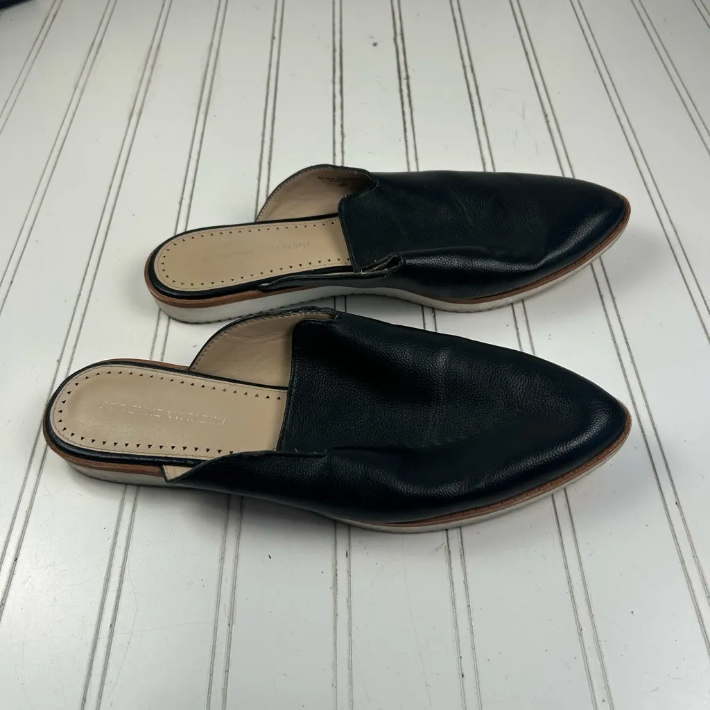 Adrienne Vittadini Lou Black Flat Black Faux Work Loafer Mules Women’s Size 9M - Image 3