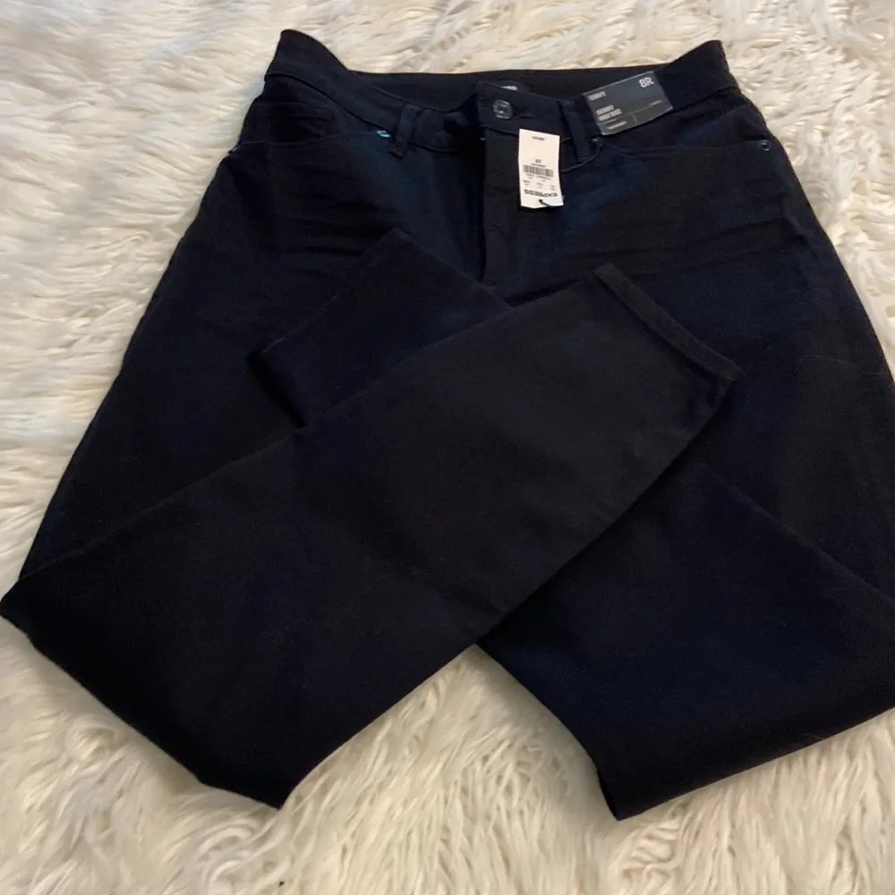 EXPRESS CURVY SKINNY HIGH RISE WOMENS BLACK JEANS PANTS size 8R inseam 27” - Image 12