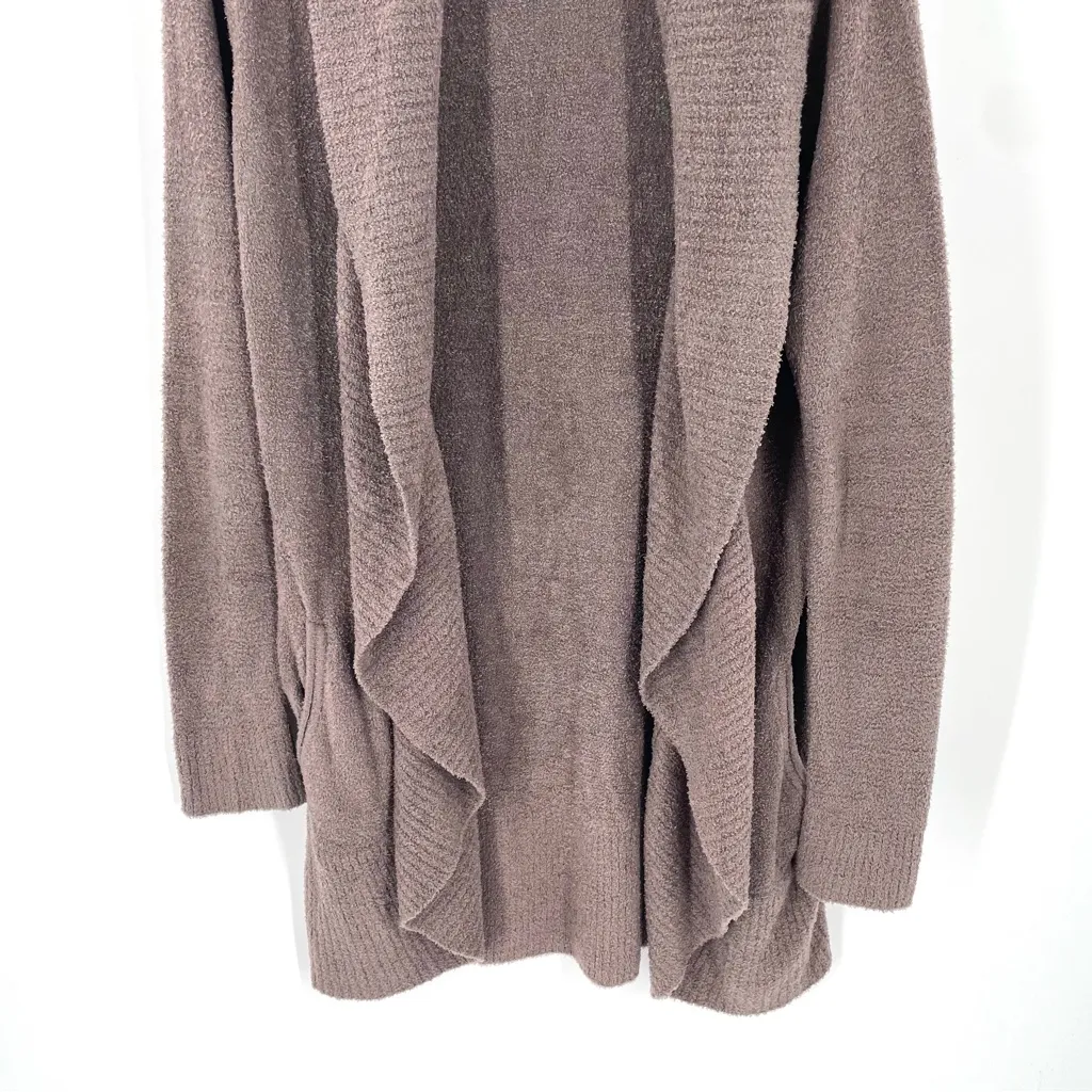 Barefoot Dreams CozyChic Lite Circle Cardigan Pockets Driftwood Brown Sweater - Image 5