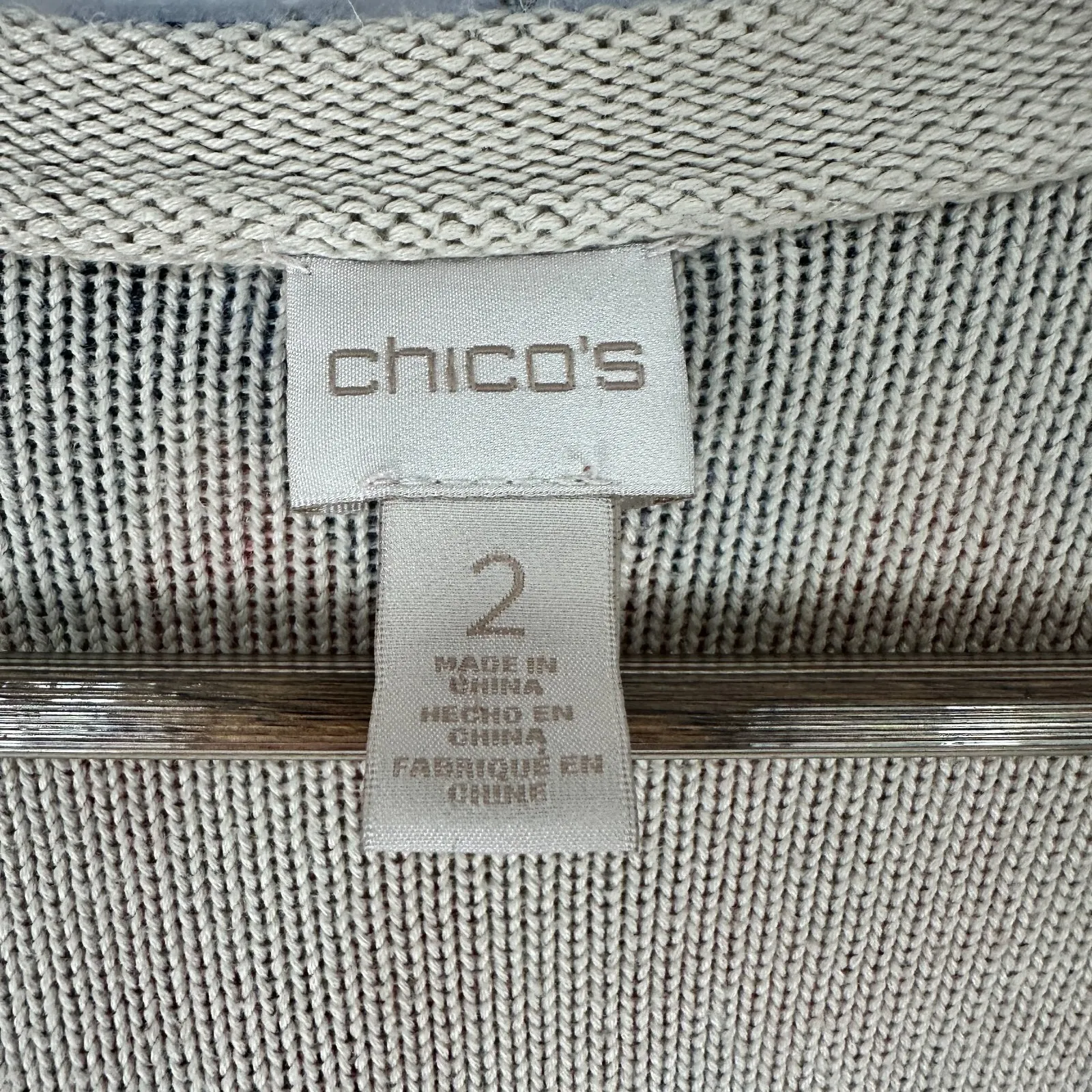 Chico's Cardigan L‎ Southwestern Tribal Chevron Belted Duster Open Front Boho - Image 3