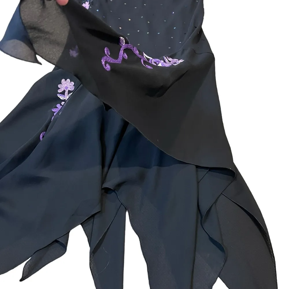 ROAMANS dress semi formal 16W black purple sequins embroidery fairy whimsical - Image 5