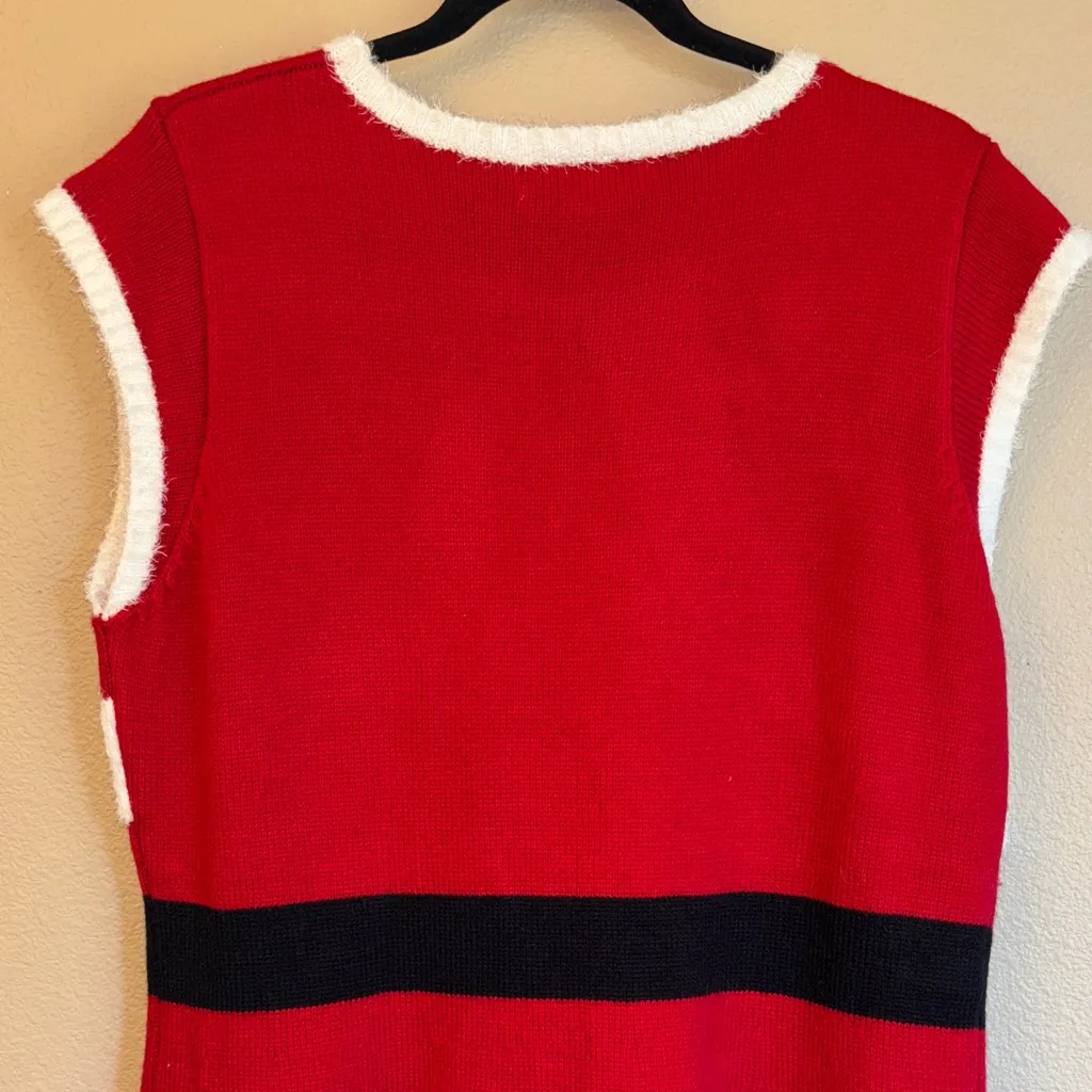 Christmas Santa Mrs. Claus Red Sweater Dress XL White Fuzzy Trim - Image 8