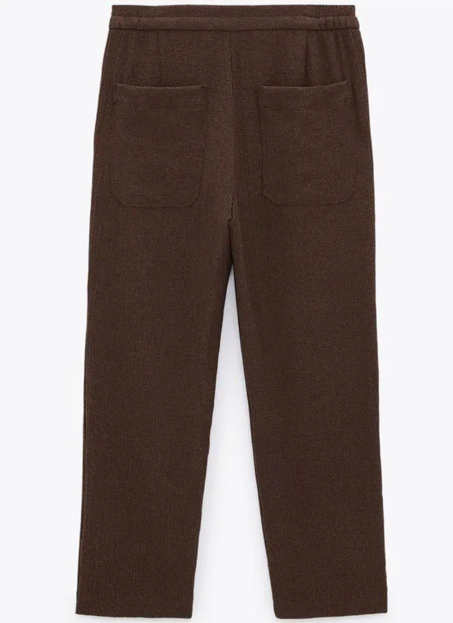 NWT  Textured Dusty Purple High-Waisted Pants - Image 6