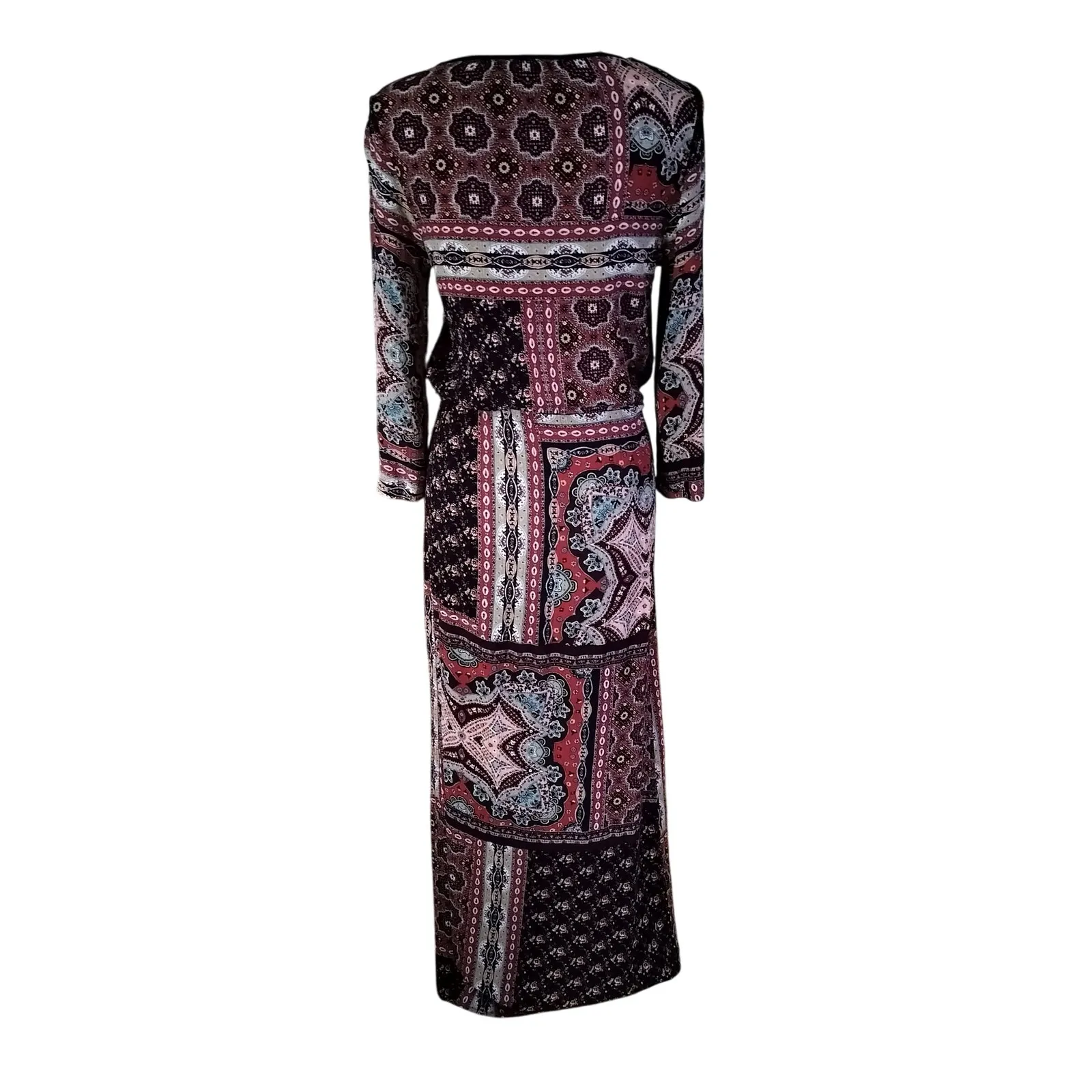 Fleur Bleue Size S Maxi Dress Floral Boho Print Bohemian Indie Red - Image 2