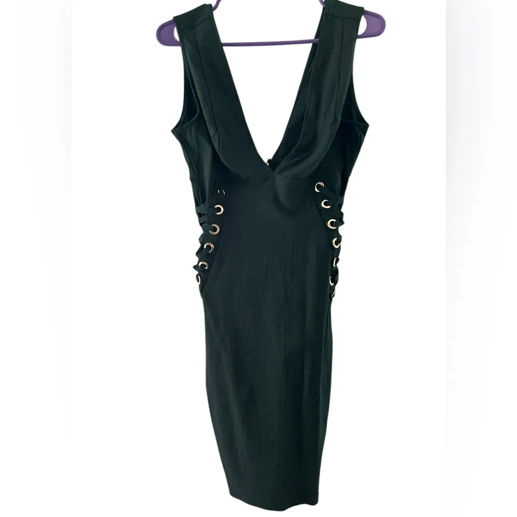 Green  Sleeveless Bodycon Dress‎ - Image 3