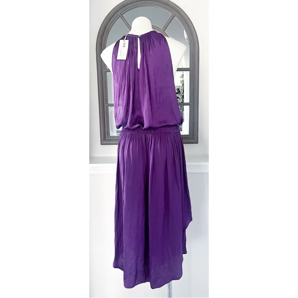 Ramy Brook Shiny Audrey Sleeveless Blouson Dress in Purple Size L New w/Tag $445 - Image 6