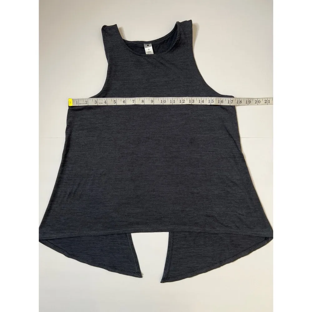 Yogalicious Heathered Gray Overlapped Open Tie Back Tank Top Sz S Women - Image 7