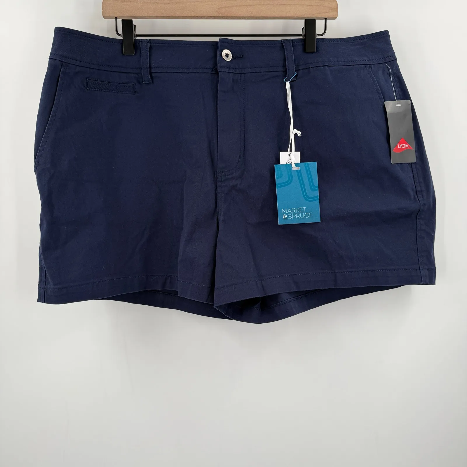 Market & Spruce Shorts Size 18W NWT Navy Blue Cotton Lycra Stretch Curvy Plus - Image 16