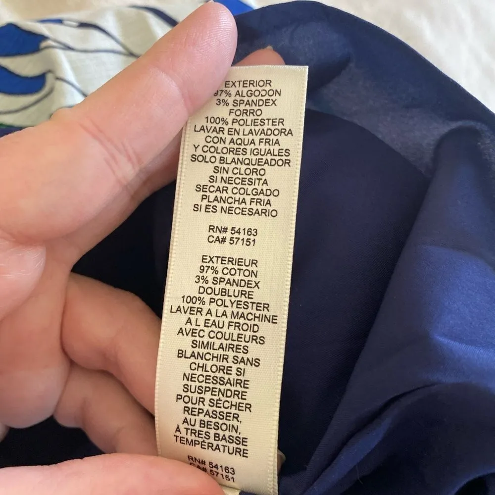 NWT Eliza J Bahama Blue Floral Dress size 6 97% cotton - Image 8