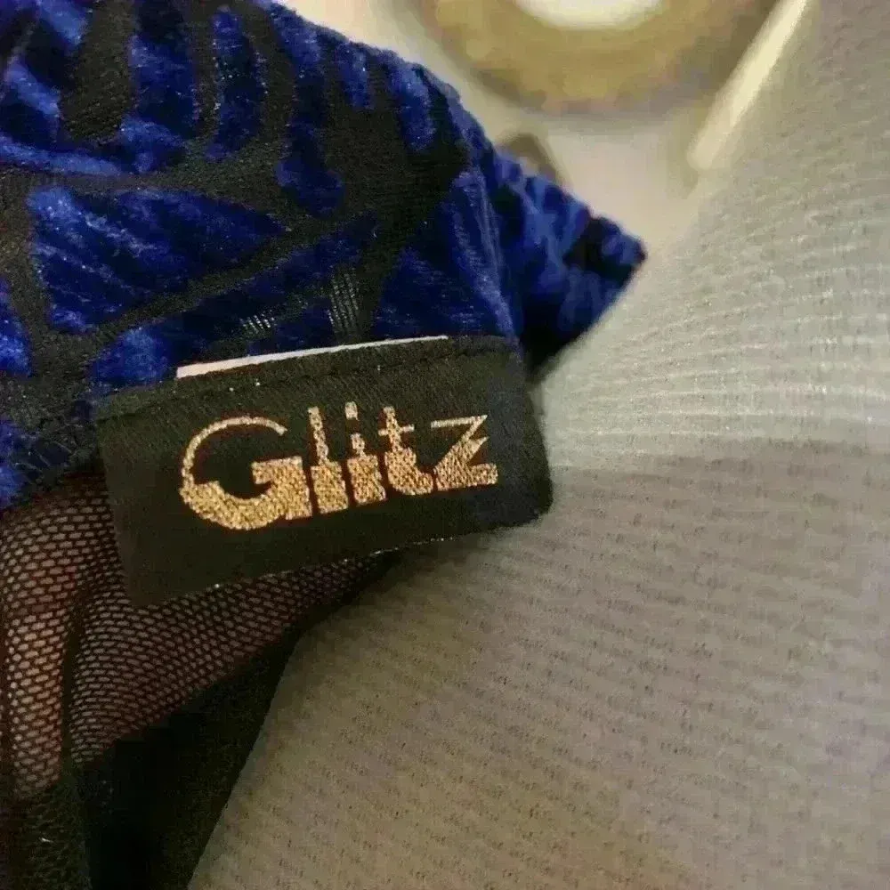 Vintage 80s 90s Glitz Dress Long Sleeve Sheer Velvet Size Small. - Image 9