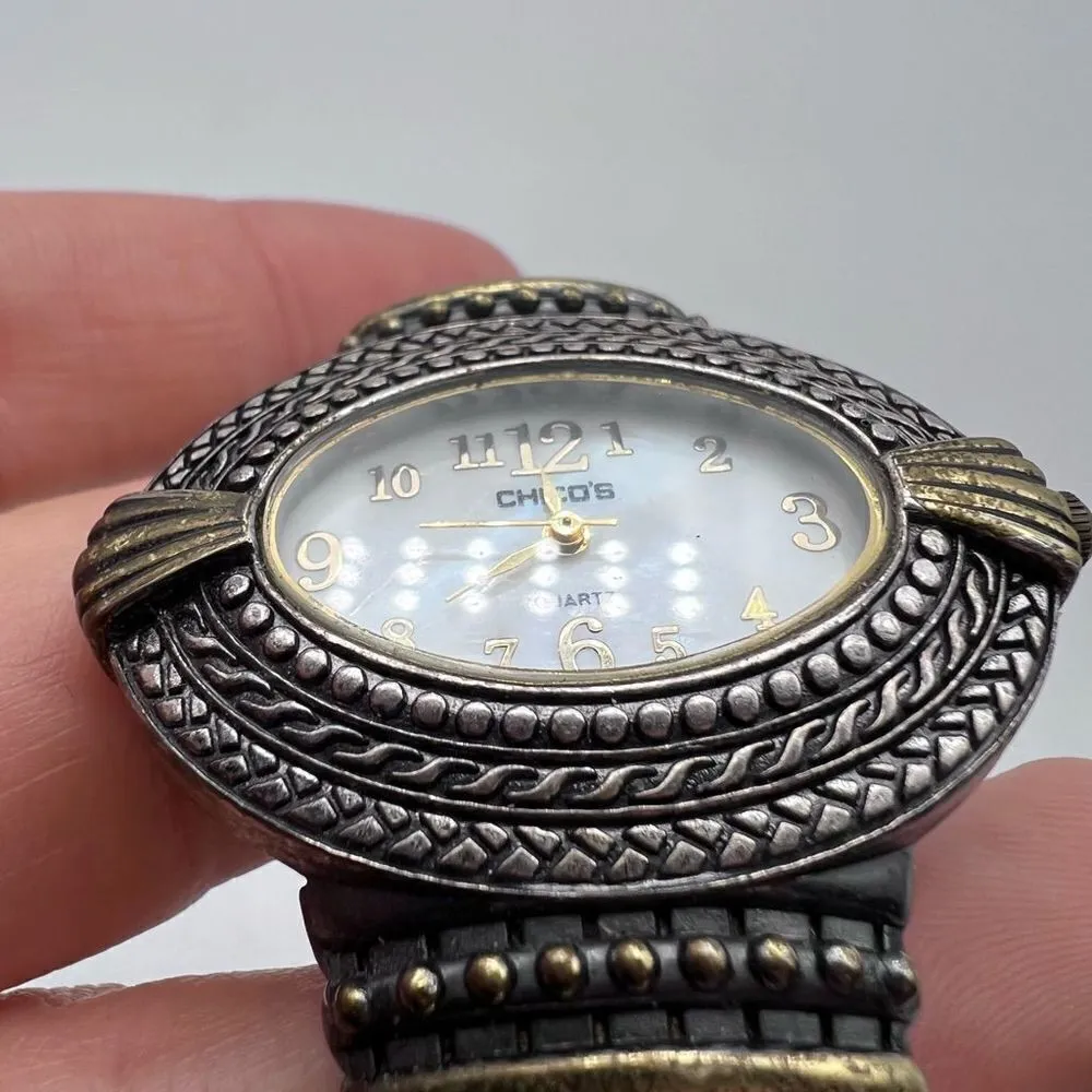 Chico’s‎ Mother of Pearl Two Tone Watch Cuff - Image 7