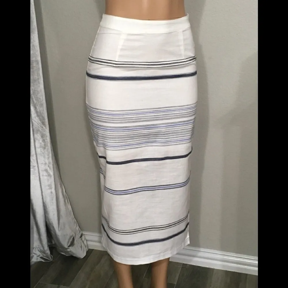 Three Dots blue stripe pencil skirt. NWOT - Image 3