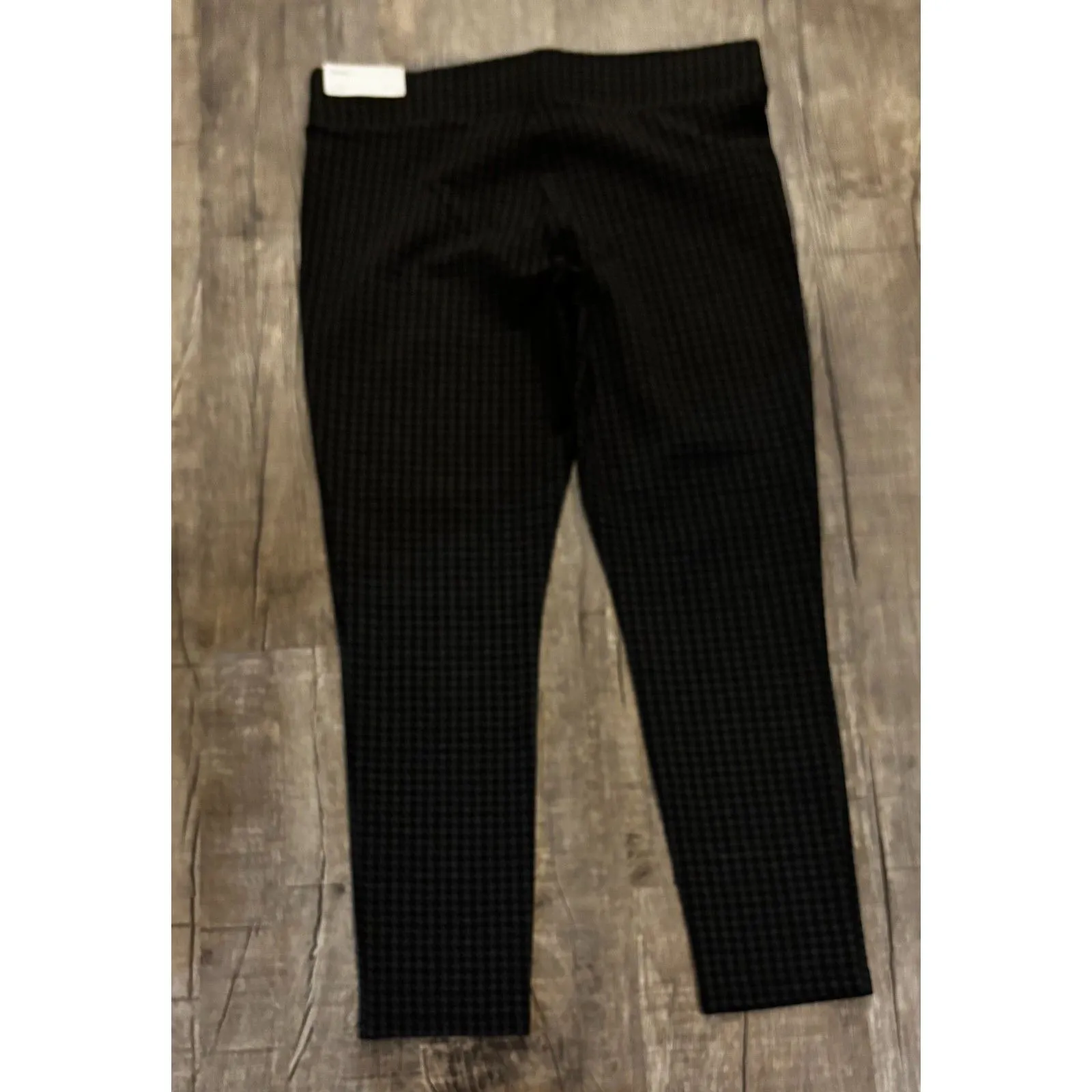LOFT Outlet Leggings Size Large Black Checkered Pull On Pants NWT - Image 4