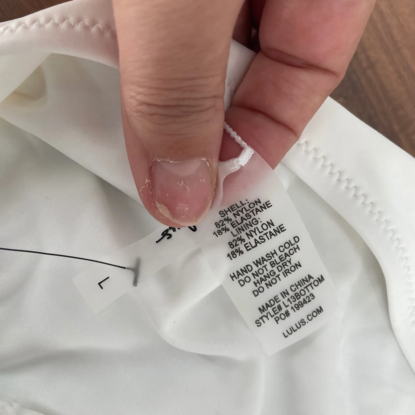 Lulus White High Waisted Bikini Bottoms Swimsuit Size L - Image 4