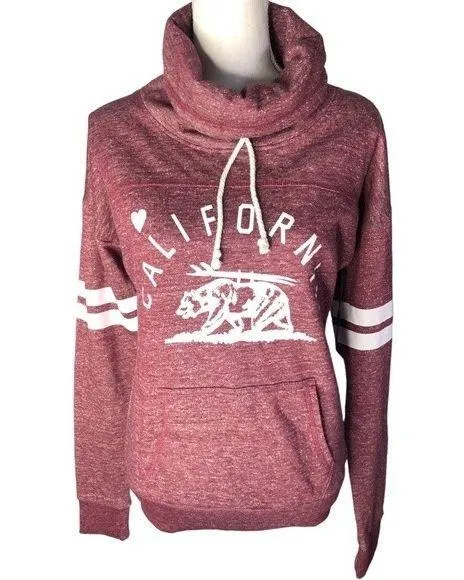 Blue Bay California Drawstring Turtleneck Pullover Long Sleeve Sweater Red Size M - Image 1