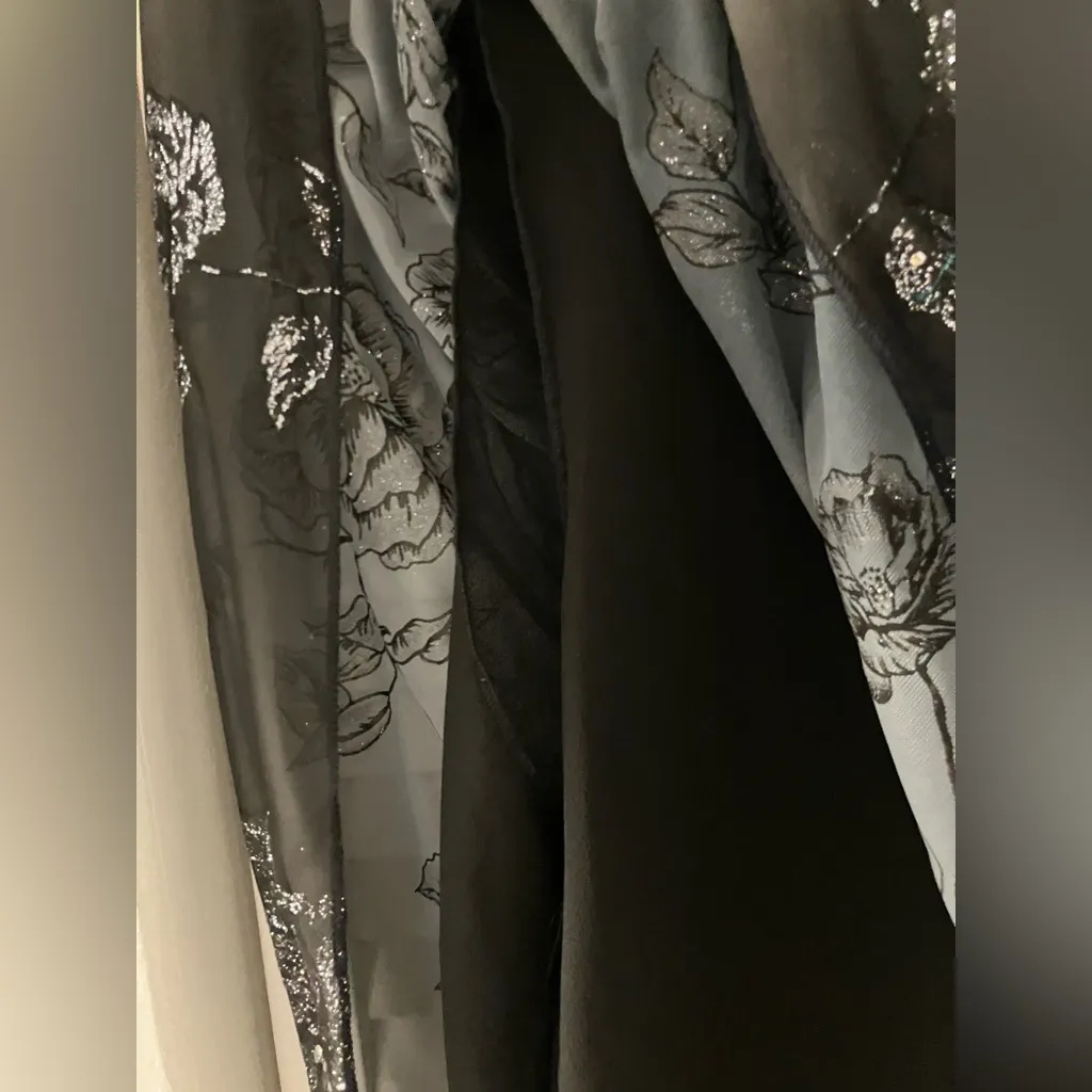 Vintage Odeon Glitter Shrug Poncho Top Silver Size L - Image 4