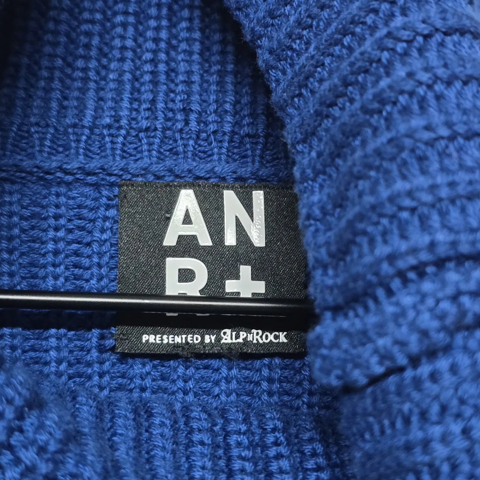 Alp N Rock Brooklyn Oversized Chunky Knit‎ Indigo Blue Pockets Sweater Sz M/L - Image 4