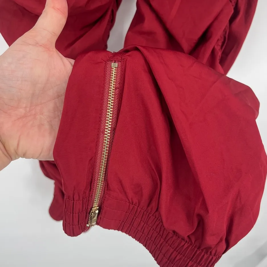 Y2K K TOO Ruched Zip Ankle Track Pants Womens L Red Athleisure Streetwear Sporty Size L - Image 6