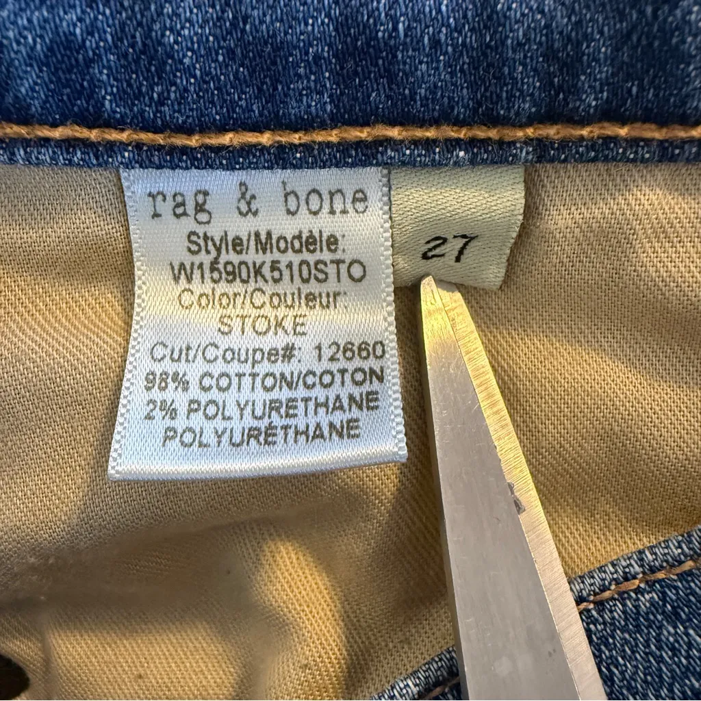 rag & bone The Dre Jeans Stoke Wash Style W1590K510STO Women’s Size 27 - Image 9