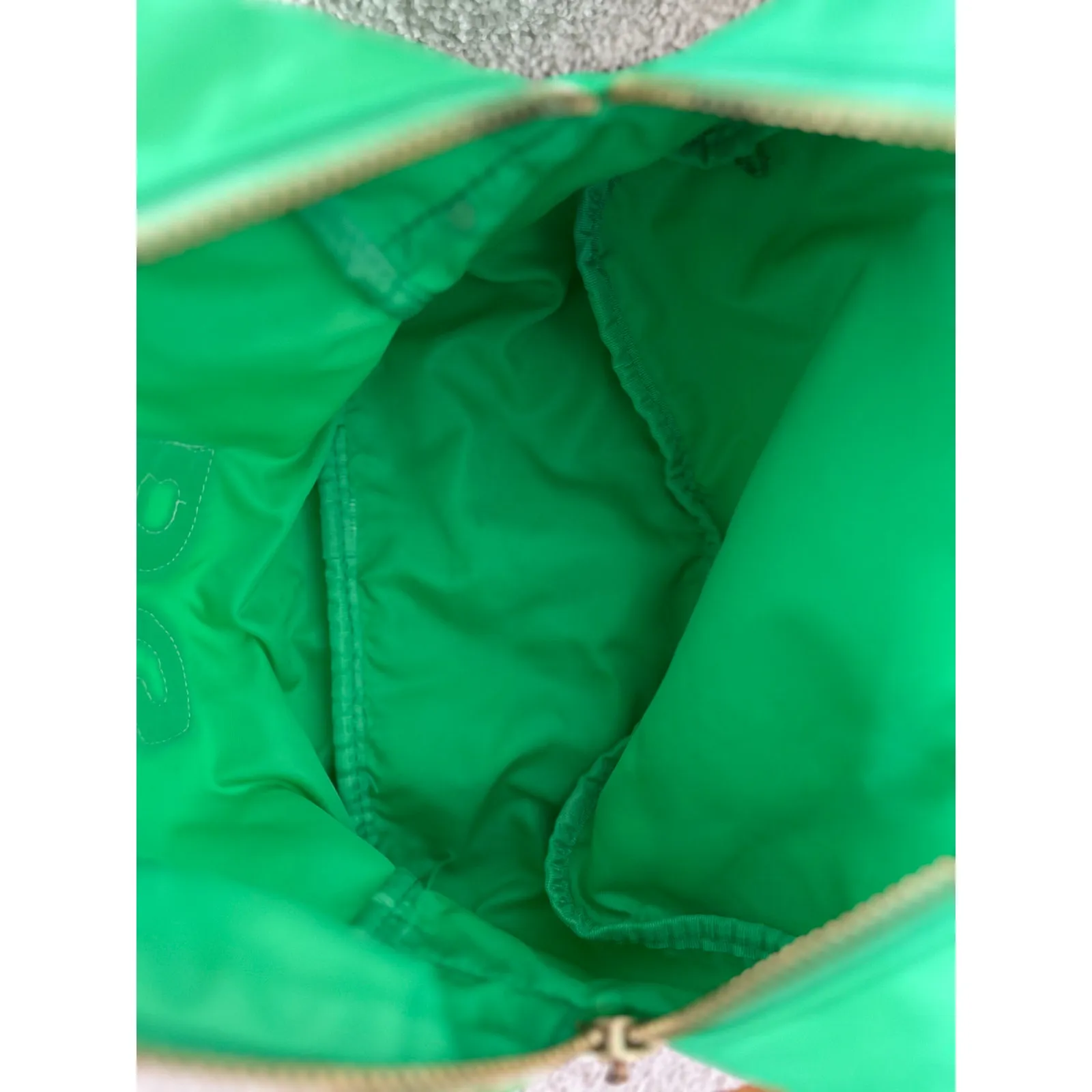 Stoney Clover "Avocado" Kelly Green Gold Zip BG Pearl Monogram Large Pouch - Image 5