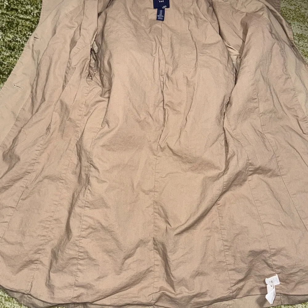 Gap‎ hooded trench coat tan women's small - Image 10