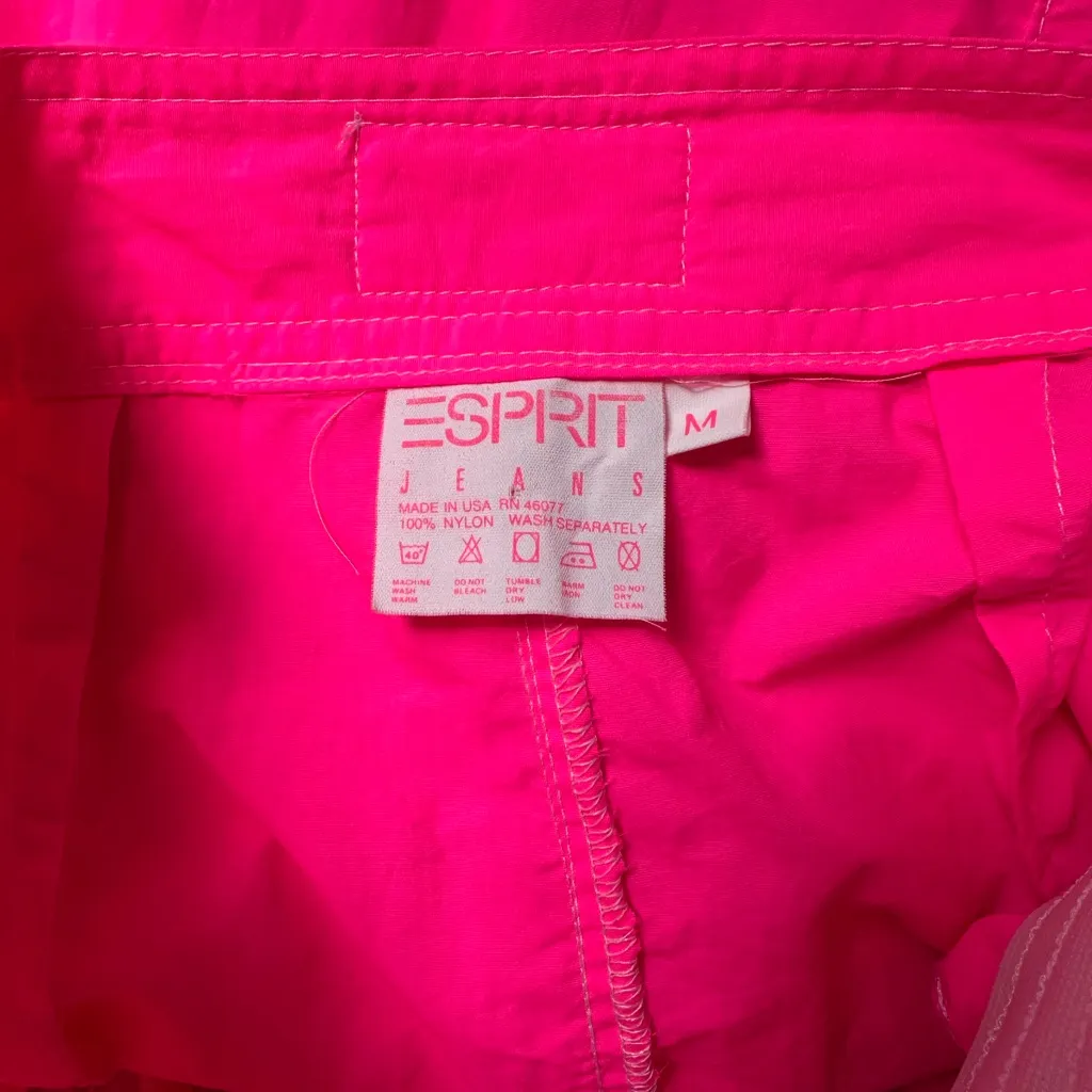 💖Espirit Neon Pink Drawstring Nylon Skirt - Image 4