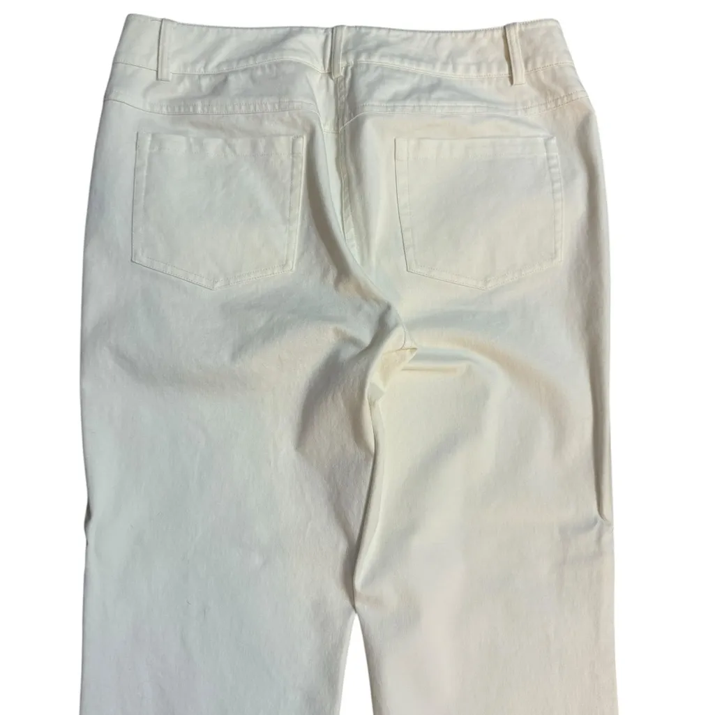 J. McLaughlin Women’s Straight Leg Jeans Off-White Classic Denim Sz 6 Minimalist - Image 11