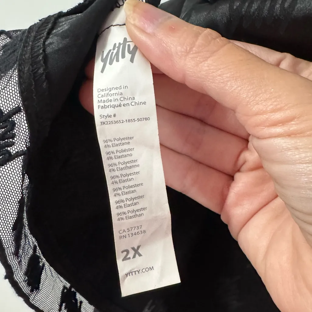 Yitty Iconic Black Satin Midi Crop Top - Image 7