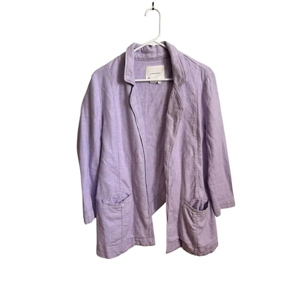By Anthropologie Linen Tulip Blazer in lavender 8 - Image 4
