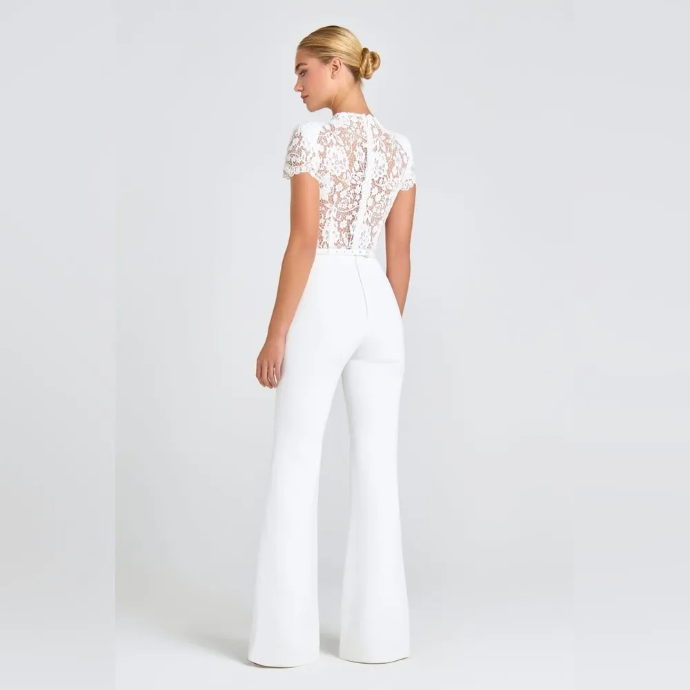 NADINE MERABI Hattie White Jumpsuit Size XXL - Image 4