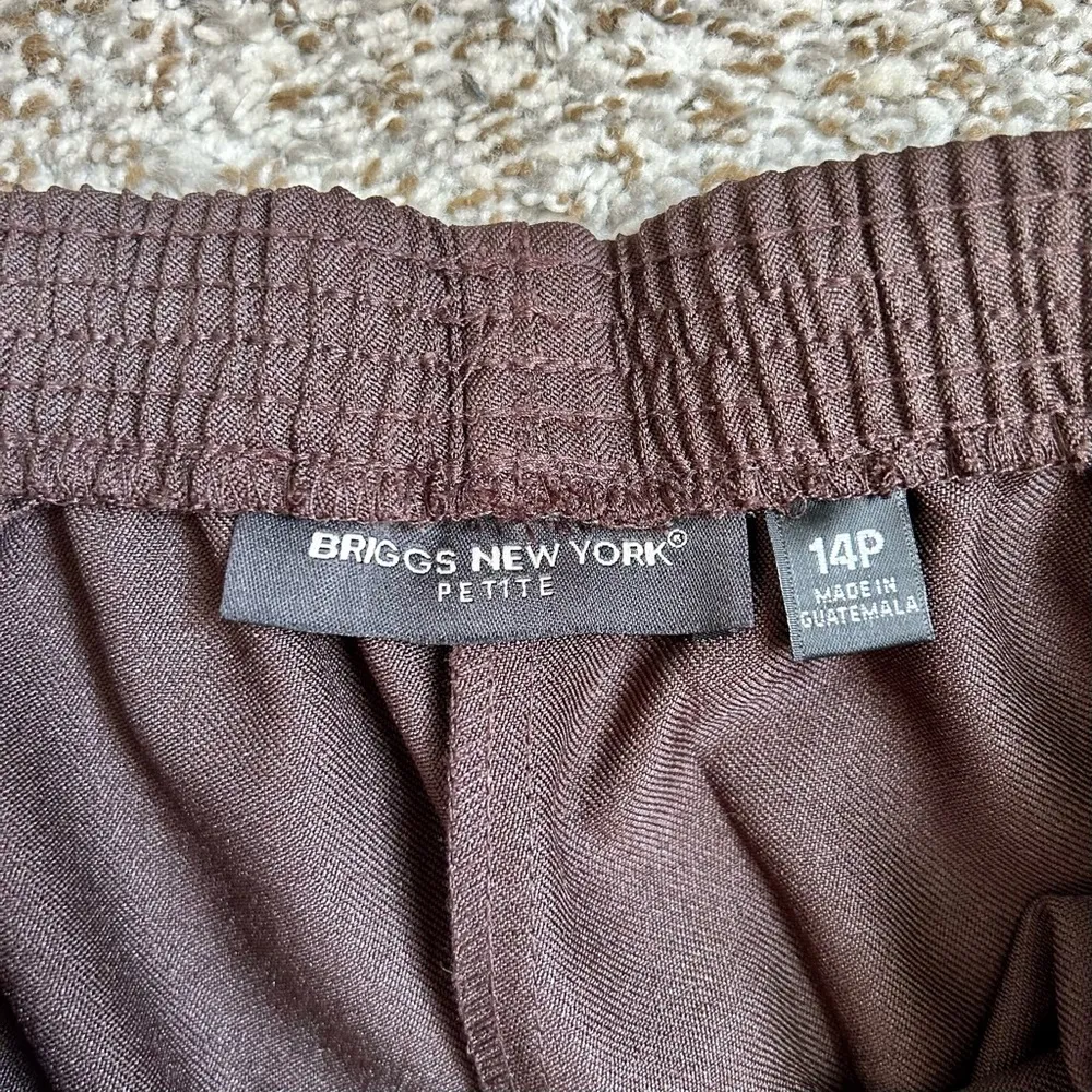 🦋 NWT Briggs New York Brown High Waisted Trousers 14 Petite 14P - Image 3