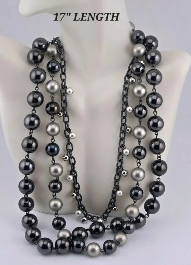 Elegant Black and Silver Triple - Image 2