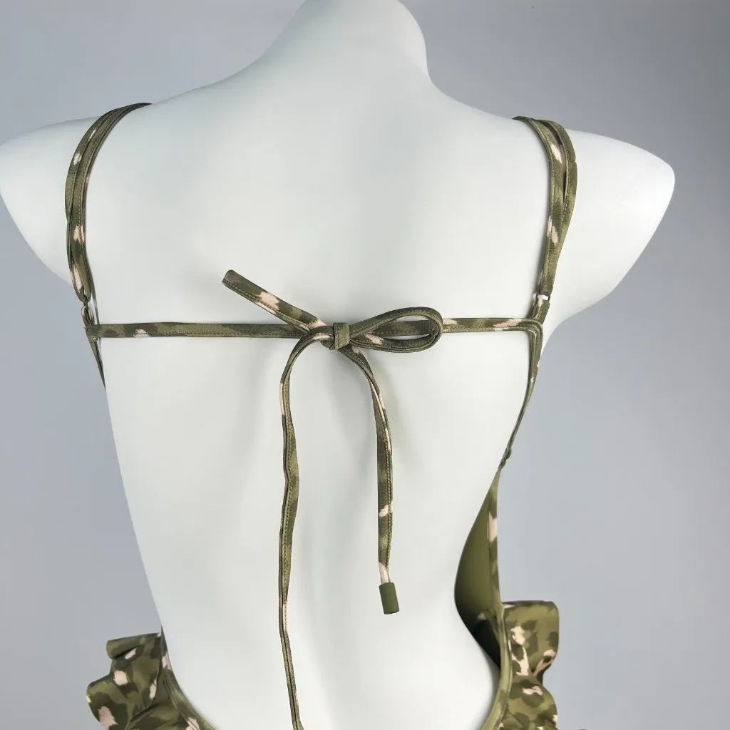 $485 NWT Zimmermann Ruffled Green Leopard Swimsuit One Piece Size 1 - Image 6