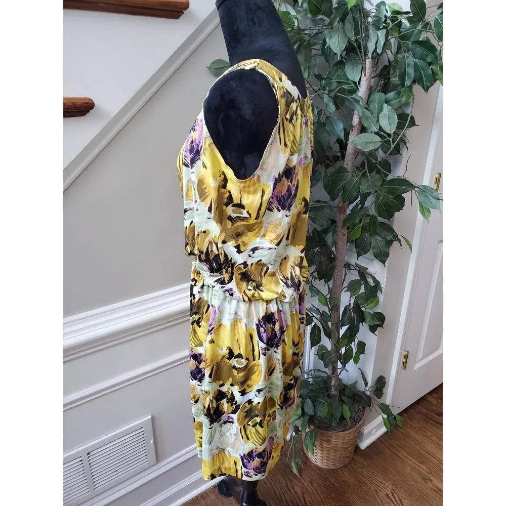 Essentials By Milano Womens Floral Round Neck Sleeveless Knee Length Dress Large - Image 7