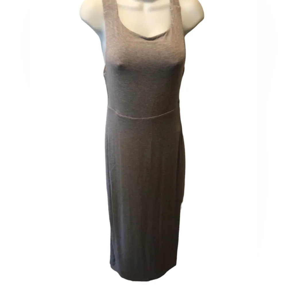Athleta Santorini Midi Heather Gray Soft Knit Dress XS Summer Stretch Casual - Image 3