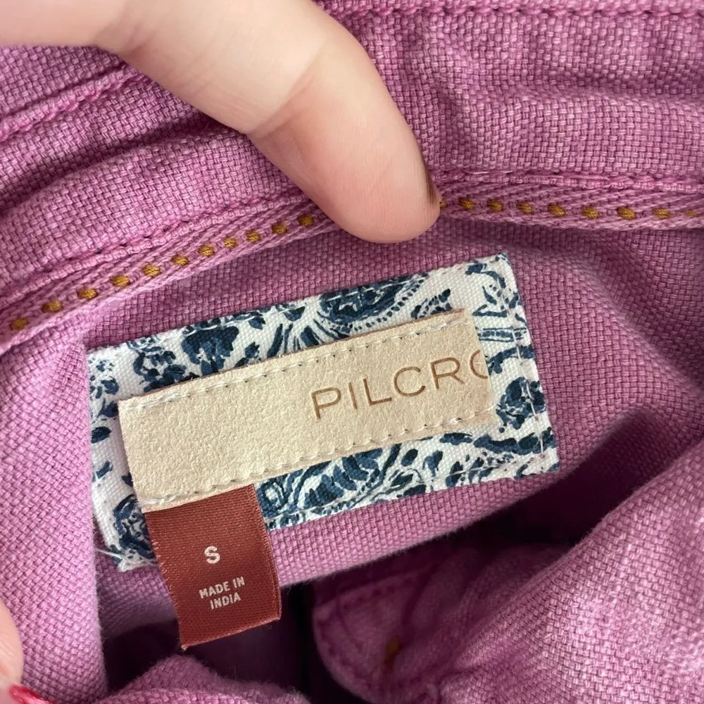 Anthropologie Pilcro Oxford Oversized Button down‎ Shirt Sz Small in Pink - Image 2