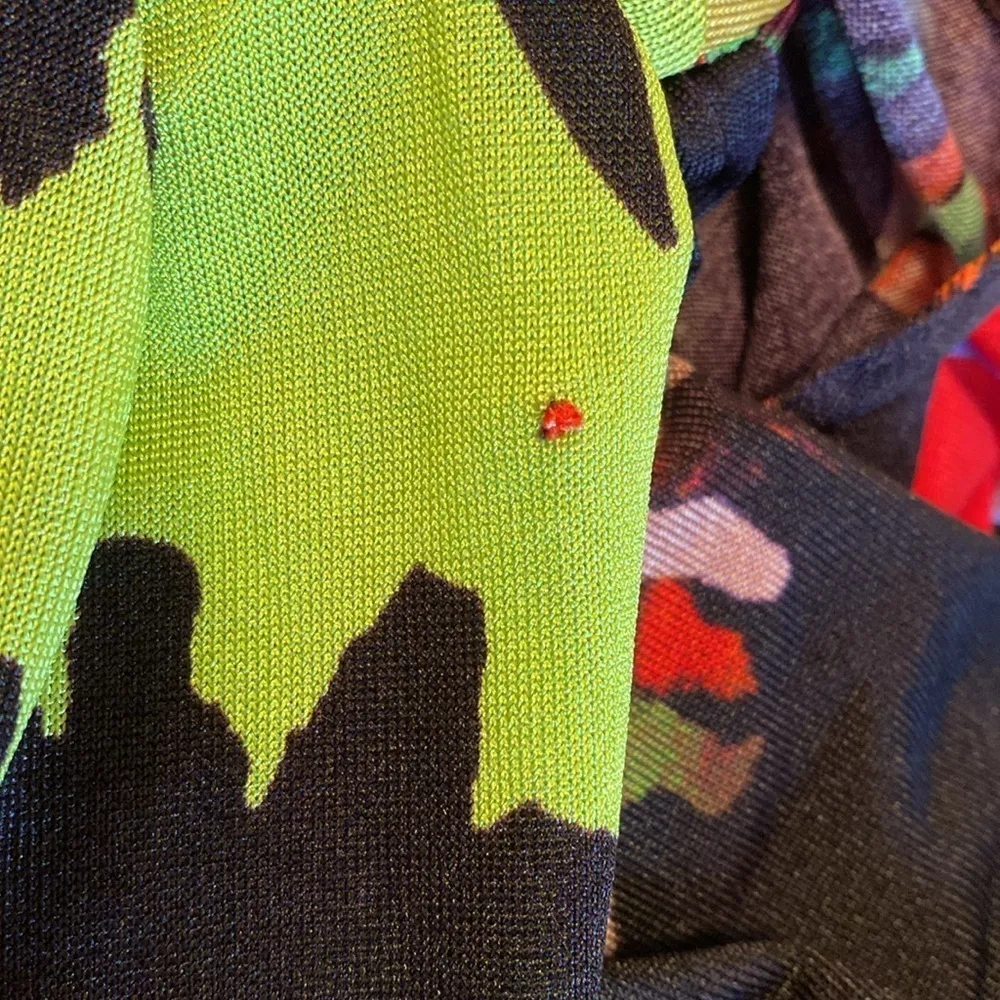 Anthropologie Ranna Gill Sabatina Multicolor Knit Knot Detail Back Dress SMALL Green - Image 14