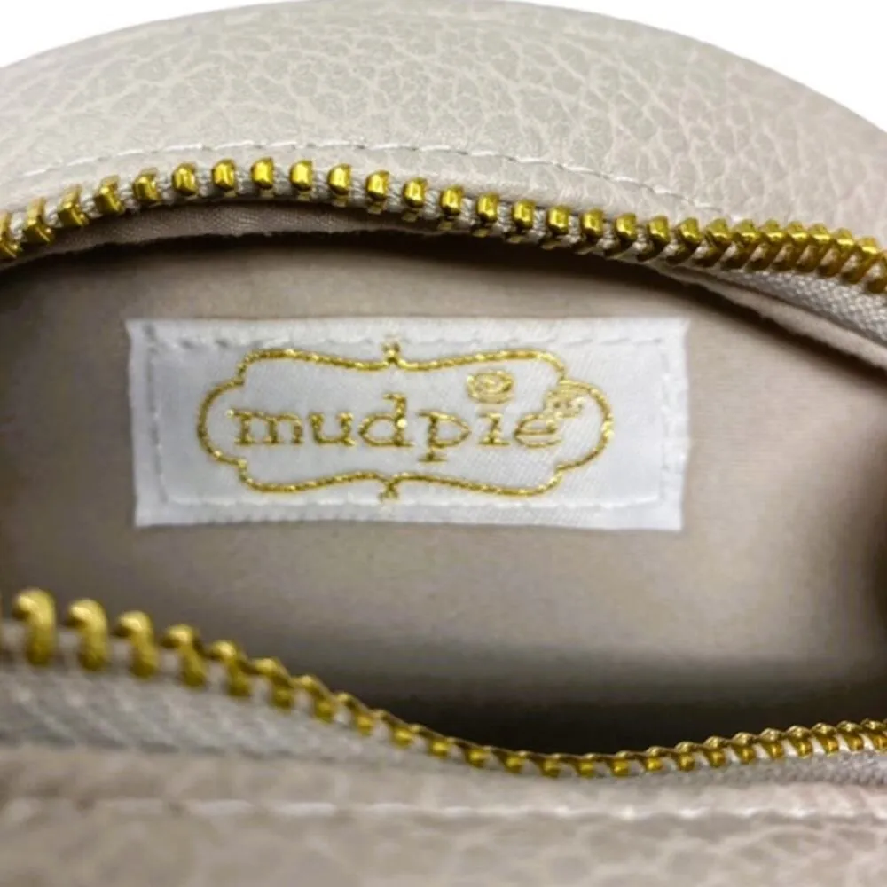 NWOT ~ MUDPIE Women's Round Quilted Taupe Crossbody Purse with Chain Strap - Image 7