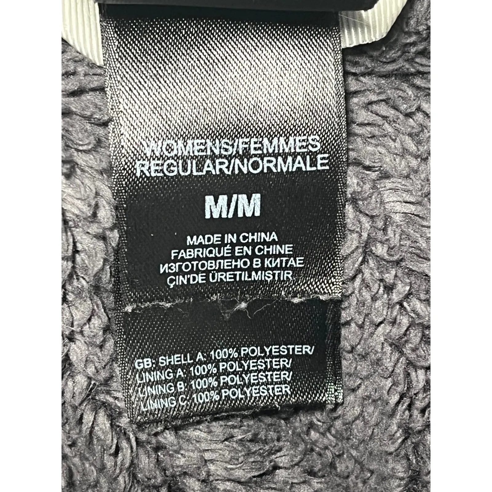 The North Face Womens Fleece Jacket Gray Zip Up Fuzzy Sherpa Warm Size M - Image 6