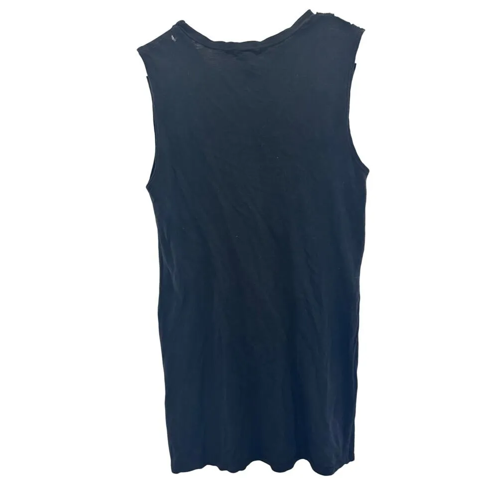 LNA Double Cut Shirt Tank Mini Dress in black made in USA  small - Image 3