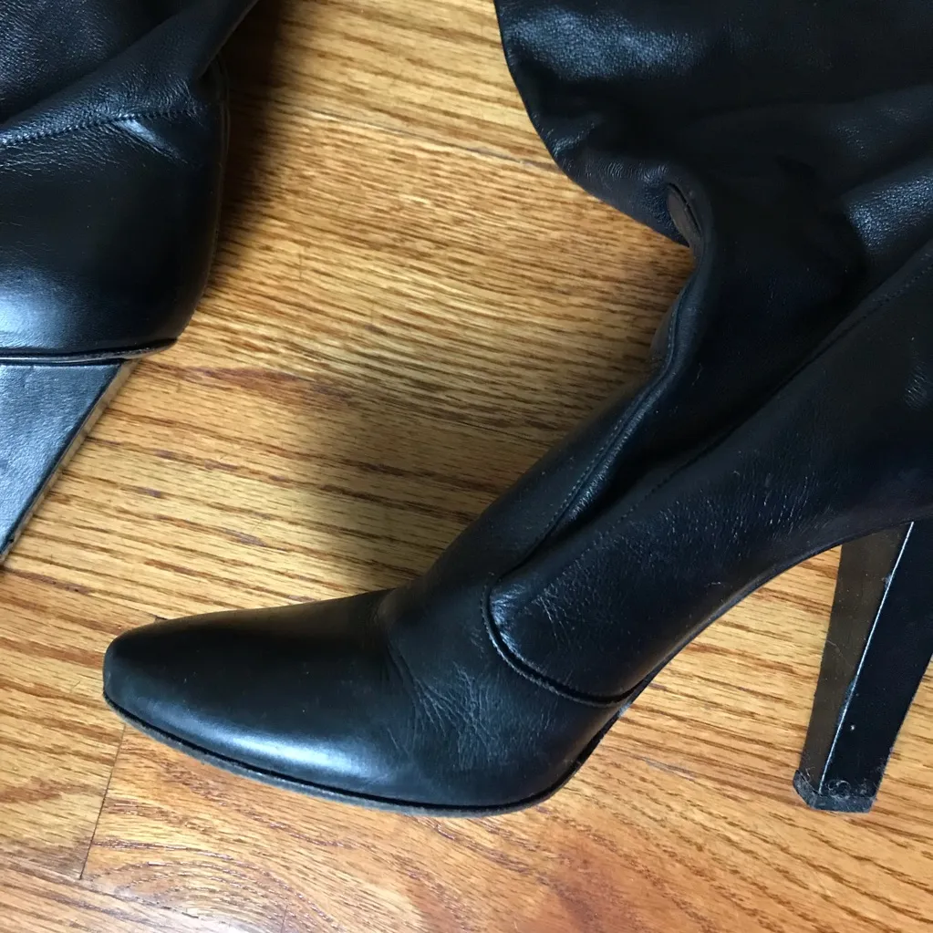 Jimmy Choo Black Knee-High Leather Boots - Image 2