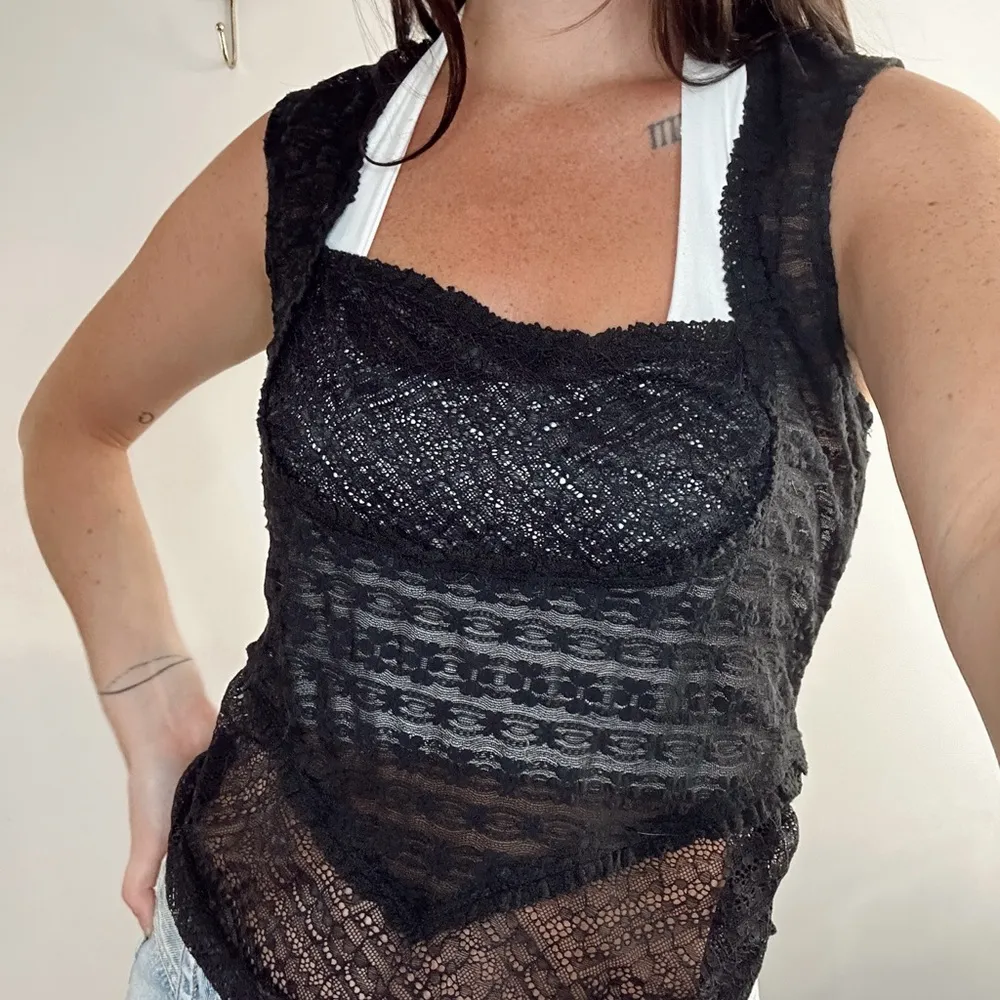 Free People Black Lace Top - Image 2