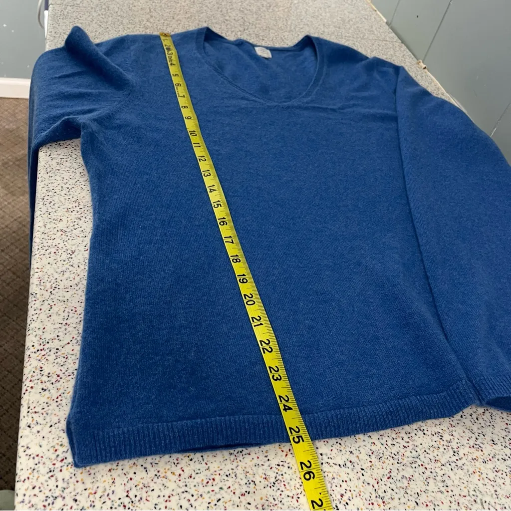 John Lewis Cashmere V Neck Sweater Long Sleeve Jumper Mineral Blue Women’s XL/20 - Image 7