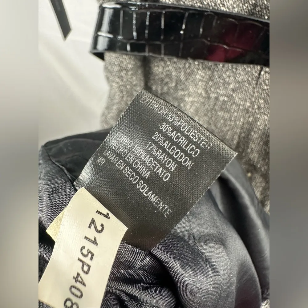 New Tahari Arthur S. Levine Belted Petite Heather Gray Tweed Dress Size 2P - Image 6