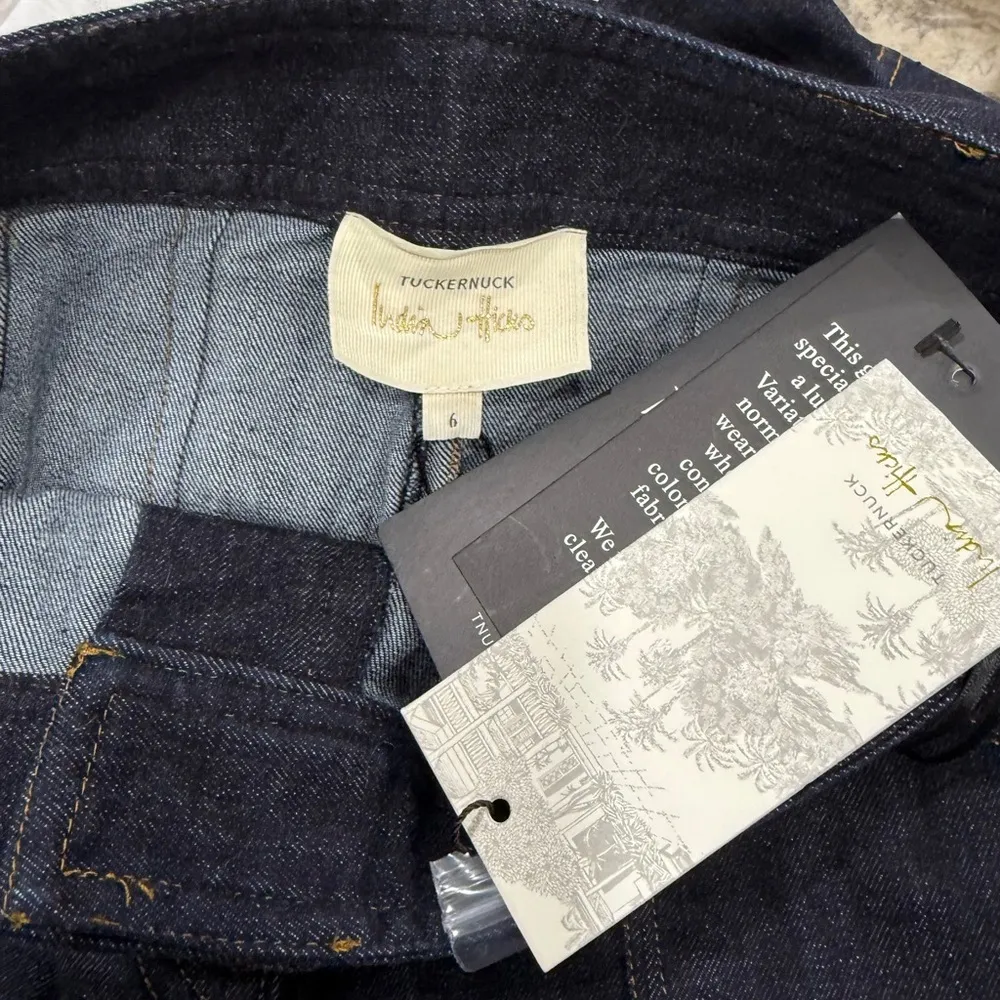 Tuckernuck x India Hicks Wide Leg Jeans Size 6 NWT High Rise Dark Wash $198 - Image 7