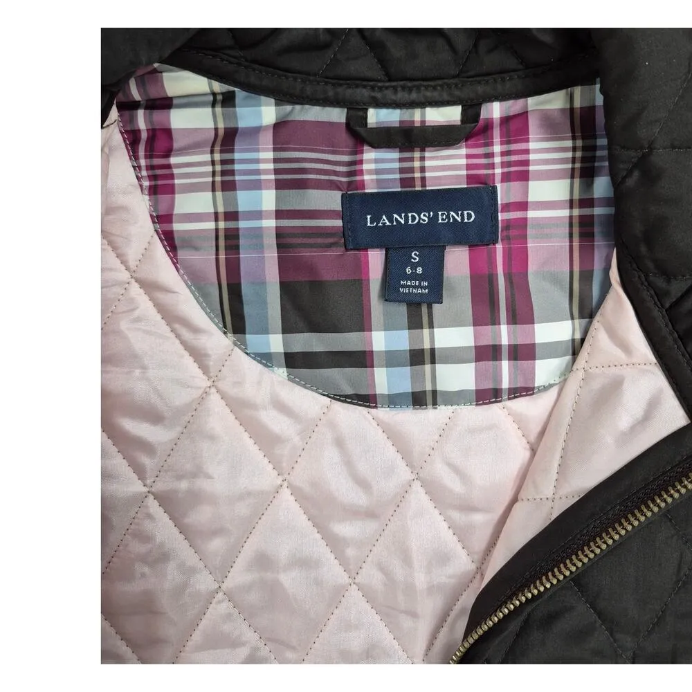 Lands End Quilted Polyester Dark Brown /Pink Lining Jacket Women Sz S 6-8 NWOT - Image 4