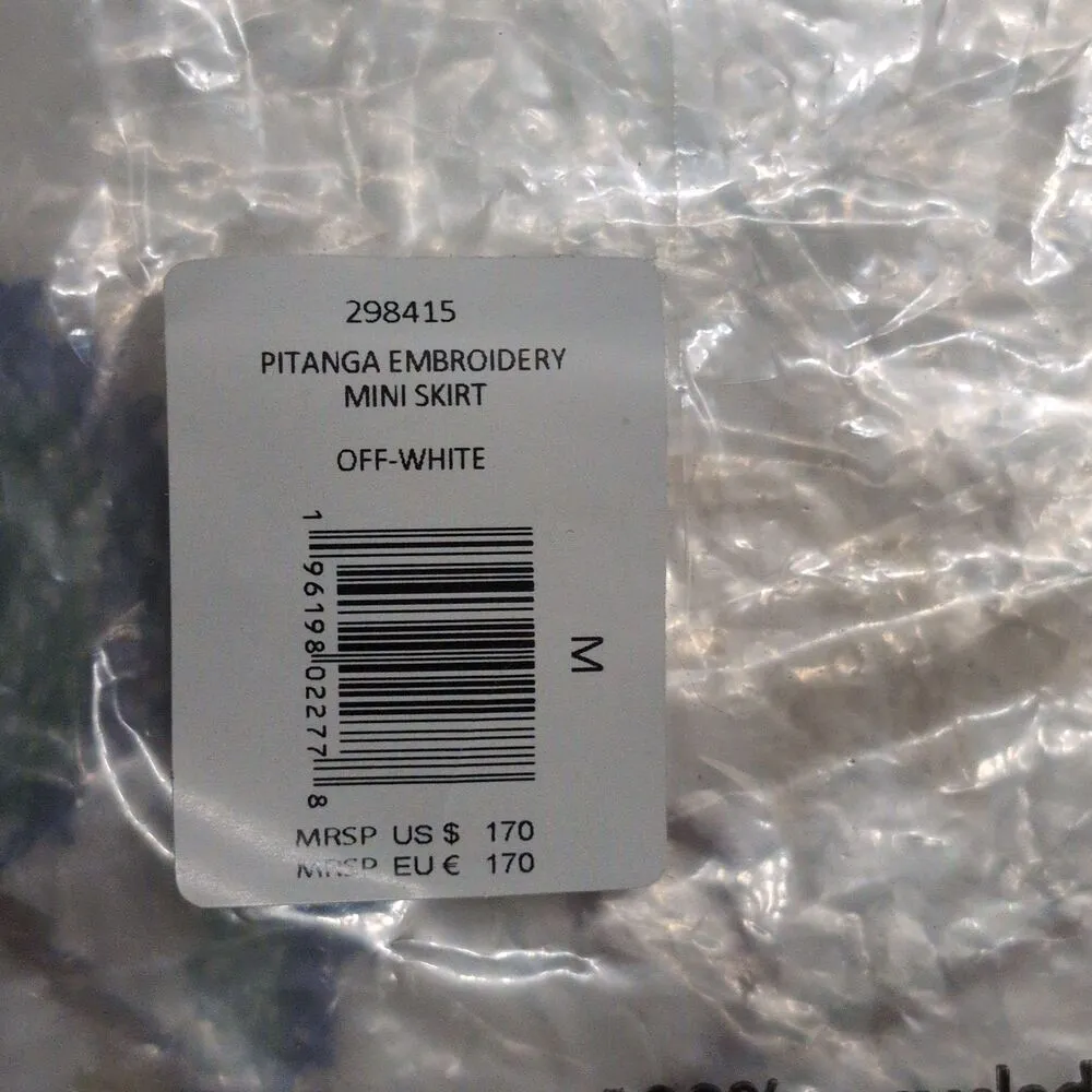 NWT Farm Rio Pitanga Embroidered Mini Skirt White Floral Boho Cotton Medium - Image 11
